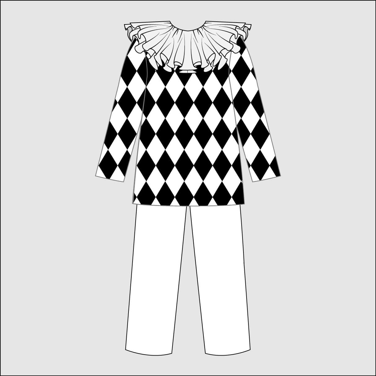 Harlekin mit Samtumhang